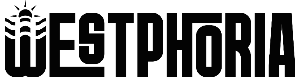Westphoria logo with a stylized mountain on a black background